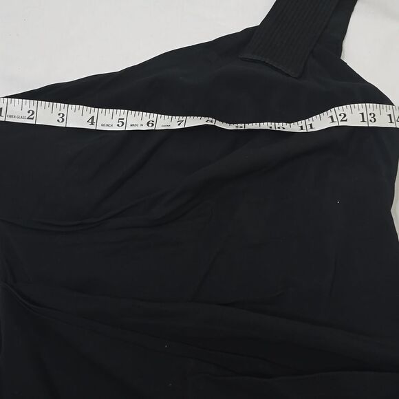LEON MAX Limited Edition one Elegant Black One-Shoulder Dress XSP - Picture 4 of 10
